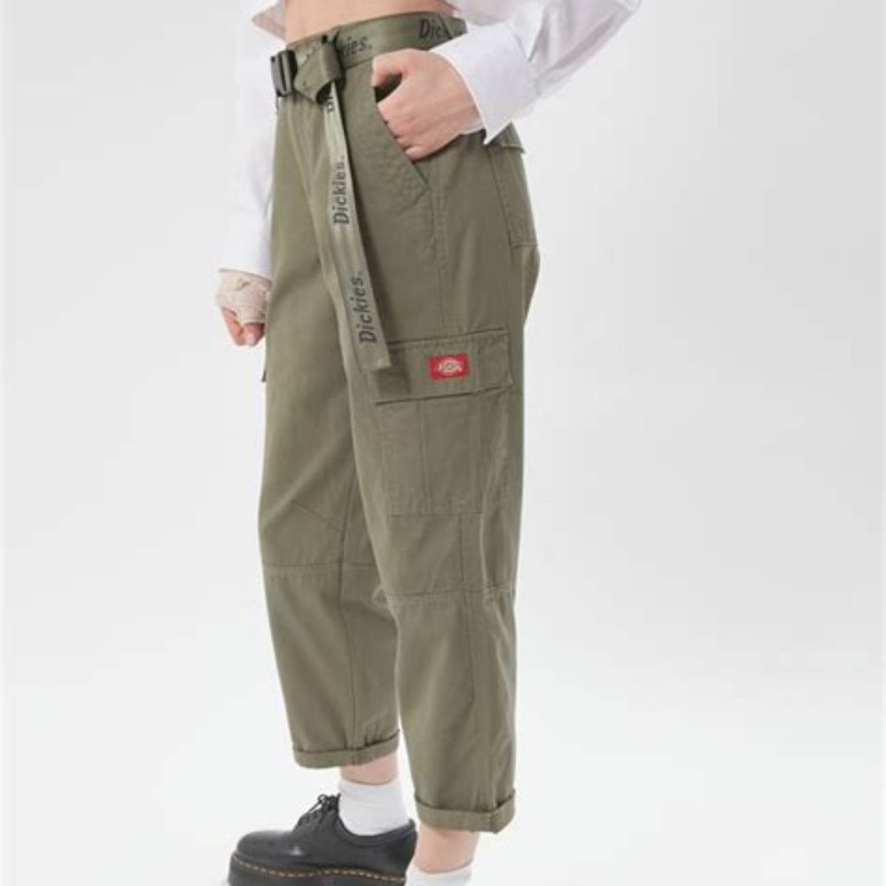 DICKIES Belted Crop Utility Cargo Pants, Size 0